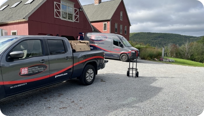 Trucks On Site At Residential Home